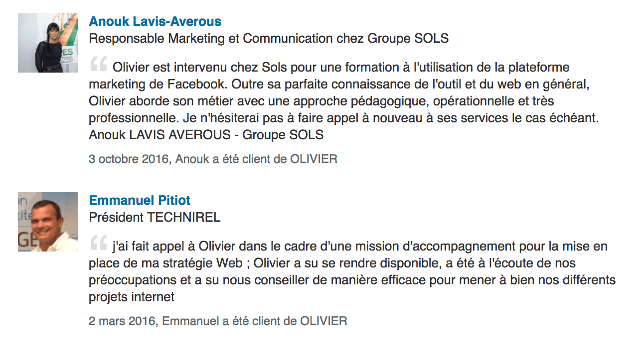 Capture d'écran d'un tweet contenant deux commentaires, dont un nom cliquable en bleu et une petite photo de profil.